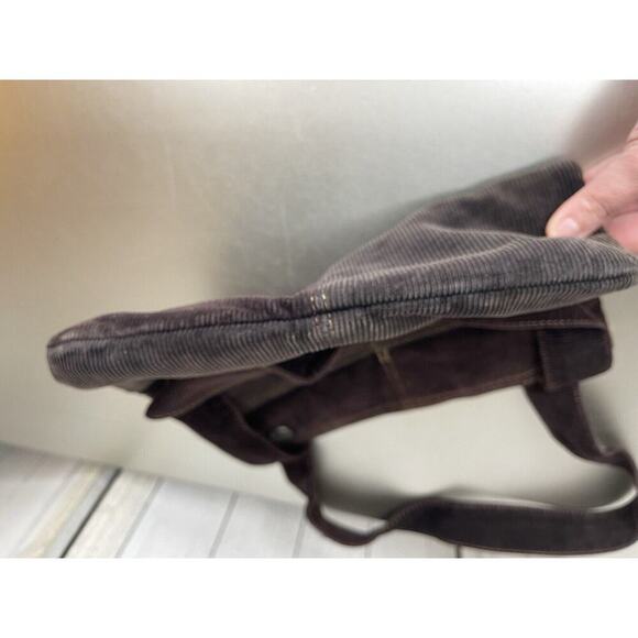Roxy Tote Bag Y2k Brown Corduroy Front Pocket Vintage Top Handle - Picture 4 of 7